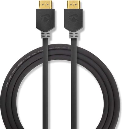 Nedis High Speed ​​HDMI-Kabel met Ethernet - HDMI Connector - HDMI Connector - 4K@60Hz - ARC - 18 Gbps - 2.00 m - Rond - PVC - Antraciet - Doos