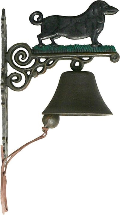 Deurbel Gietijzer - Antieke Bel - Entree Decoratie - Hond Design - 31 cm Hoog - Grijs