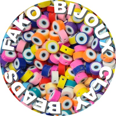 Fako Bijoux - 100 Klei Kralen Oogjes - Polymeer Kralen - Figuurkralen - Kleikralen - 10mm - 100 Stuks