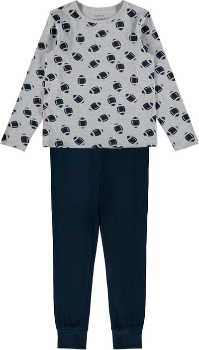 name it pyjama jongen Rugby Grey maat 110-116