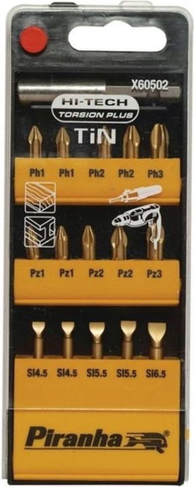 Piranha Bitset Hichtech Torison Tin 15 X60502
