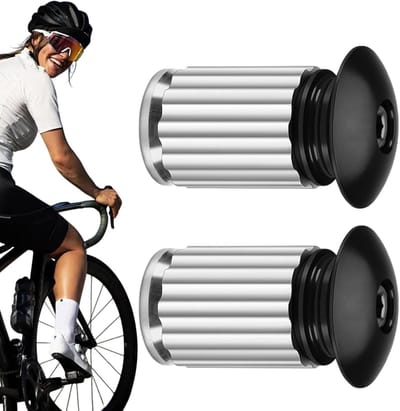 Fietshandvat Pluggen - Stuurdoppen - Fietsen Verbeteren - Uitbreiding Structuur - 8x4x2.4 cm - Zwart