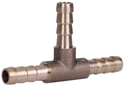 Dailygoods- Slangconnector 3-Weg - Messing T-stuk - Voor Lucht/Water/Gas/Olie - Eenvoudige Installatie - Geschikt voor 6mm Hoses
