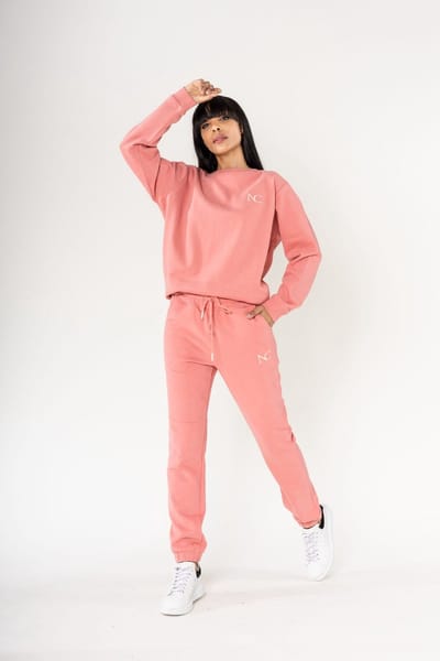 Nina Carter | Huispak - Jogging pak | aangesloten pijpen | 2 delig | Roze | L
