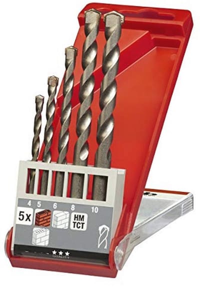 Steen- en betonboorset met gereedschapskist - 5-delig voor klopboormachines
