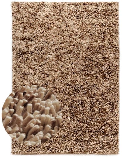 Hoogpolig vloerkleed wol - Aurelia ivoor/beige 120x170