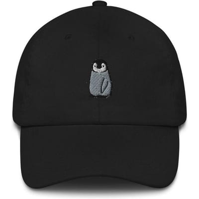 Cartoons Pinguïn Borduurwerk Schaduw Baseballpet Hip Hop Unisex Verstelbaar Lente Herfst Effen Kleur Papa Hoed Vizierpet Adjustable zwart