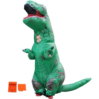 Dinosaurus Kostuum T Rex Opblaasbaar Dinosaurus Opblaaskostuum voor Halloween Cosplay Feest Kerstmis groen