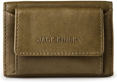 Jack Kinsky Aruba Portemonnee RFID-bescherming Leer 9.5 cm - Jongens - Horizontaal - oliv