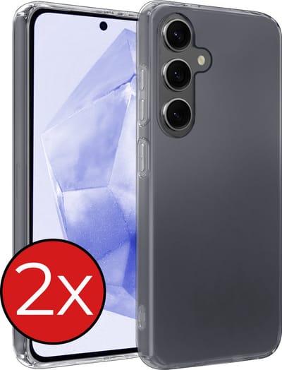 Hoesje - 2 Stuks - Geschikt voor Samsung Galaxy A35 - Sterk & Shockproof - Telefoonhoes - Back Cover - Case Siliconen - Telefoon Hoes - Transparant