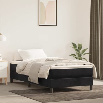 vidaXL - Pocketveringmatras - medium - 100x200x20 - cm - fluweel - zwart