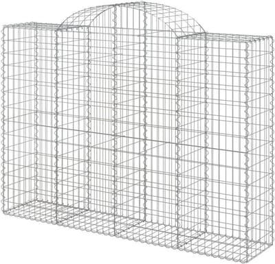 Schanskorven Hoge Boog - Steenkorven Tuin - Tuin Afscheiding - Verzinkt Ijzer - 200x50x140/160cm - Zilver