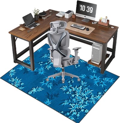 Stoelmat Vloerbeschermer - Bureaustoelmat Harde Vloeren - Bescherming Werkplek - Antislip Onderkant - 100 x 140 CM - Zwart