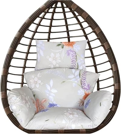 Kussen voor Hangstoel - Egg Chair Kussen - Buiten Ontspannen - Met Hoofdsteun - 38x28 cm - Wijnrood