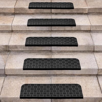 Set van 5 rubberen traptreden matten - antislipmat voor buiten - 745 x 24 cm the stair mat