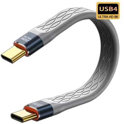 USB-C naar USB-C Kabel - USB4 240W - Snellader - 8K60HZ - 40Gbps Data - Data transfer - Thunderbolt 4 - Geschikt voor o.a. PC, Telefoon en Harde schijf
