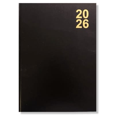 2026 Bureau agenda - Weekagenda 7D/2P - A4 Hardcover Zwart - 21x29cm