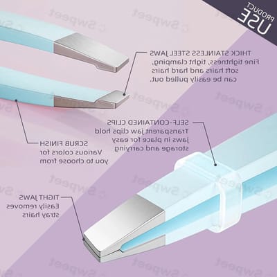 12-delige Set Blauwe Eyebrow Tweezers van Roestvrijstaal met Verzonken Punt, Professionele Precisie Pincet voor Wenkbrauwen, Gezicht en Haarverwijdering, Geschikt voor Mannen en Vrouwen