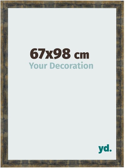 Your Decoration - Fotolijst 67x98 cm - MDF - Blauw Goud Gemeleerd - Pisa