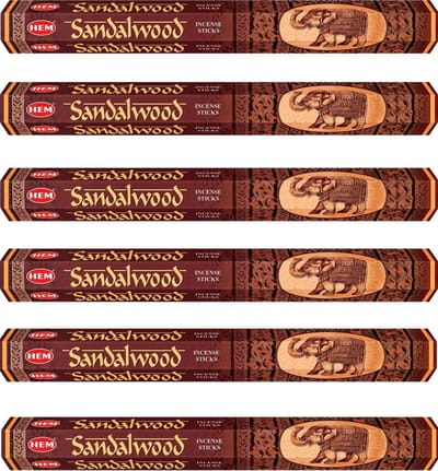 Hem Wierook Sandalwood 6 pakjes van 20 wierookstokjes / voordeelpack