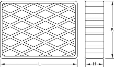 KS TOOLS Rubberen oplegging 03 voor hefbruggen 160 x 120 x 40 mm - 160.0478