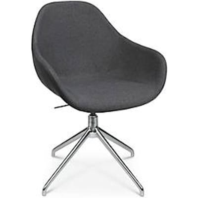Vergaderstoel Topstar Sitness Life 2.0, draaibaar/zitting in hoogte verstelbaar, armleuningen, B 450 x D 390 x H 440-470 mm, 4-poots onderstel, gepolijst aluminium & stof, anthr.