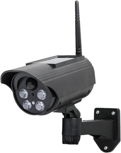 Valse Beveiligingscamera - Nep Camera Dummy - Buiten Beveiliging - Zonne Aangedreven Bewegingsopsporing - 16 x 7 x 15 cm