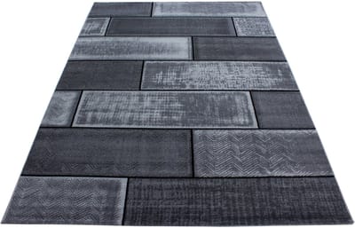 Modern laagpolig vloerkleed Plus - zwart 8007 - 160x230 cm