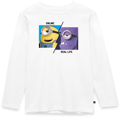 Minions Stuart Online Vs. Real Life Premium T-Shirt Kinderen