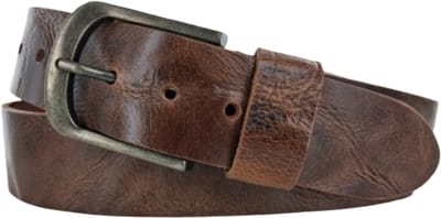 Leren Riem Dames | Kleur: Cognac | Buffellederen Dames Riem | 4,5cm breed | Riemmaat: 85 (totale lengte: 100cm) | 100% echt leer | Nikkelvrije gesp