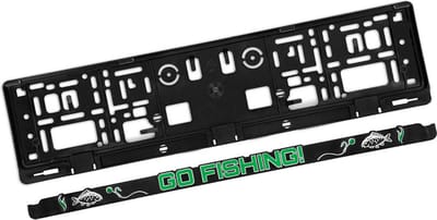 Kentekenplaathouder - Go Fishing - 2 stuks - 3D - Delphin - Voor de visser
