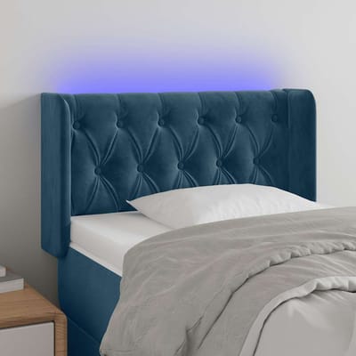 vidaXL - Hoofdbord - LED - 83x16x78/88 - cm - fluweel - donkergroen