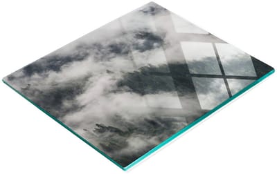 Multifunctionele decoratieve glazen snijplank voor de keuken, thema Misty Forest, 60x52 cm