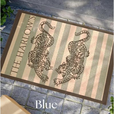 Vintage Tijger Welkomstmat Cadeau-idee voor Huiseigenaar Voordeur Huis Cadeau-idee voor Tuinier Bloemen Deurmat Schuurmat Decoratie 30X50CM