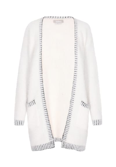 usha Vest Dames wol wit zwart
