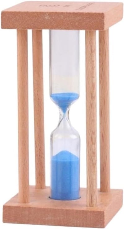 Zandloper Timer - Zandklok Keuken - Tijd Management - Massief Hout Vier Pilaren - 100 x 100 x 100 mm