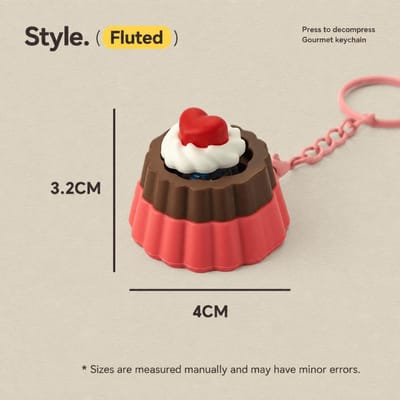 Porte-clés Cartoon Apaisant Clés Impression 3D Bouton pour Doigt Pendentif Anti-stress Gâteau Oeuf Décompression Cadeaux Aliments Clicker Porte-clés red