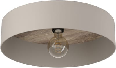EGLO Duaia Plafondlamp - E27 - Ø 42 cm - Taupe - Hout|Staal - wisselbaar plafondpaneel