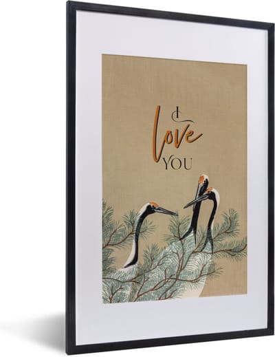 Fotolijst incl. Poster - Ik hou van jou - Quotes - Spreuken - I love you - Relatie - 40x60 cm - Posterlijst