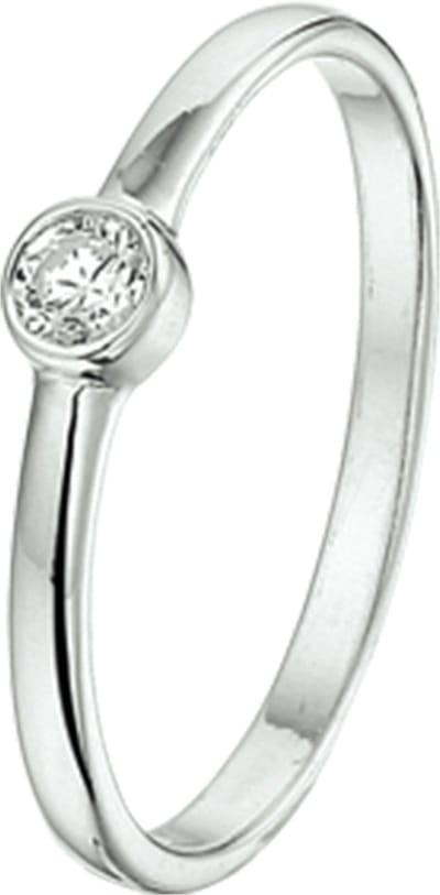 Zilver Gerhodineerde Ring zirkonia 1325119 16.00 mm (50)