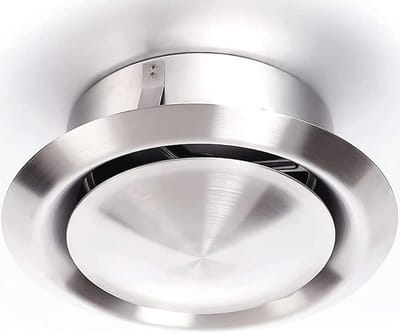 Verstelbare ventilatieopening 150 mm roestvrij staal – Voor afzuiging en insufflatie