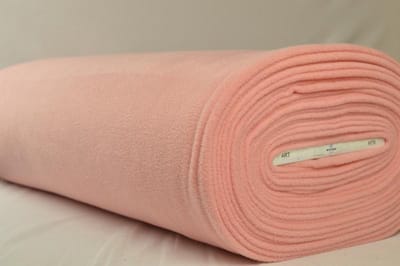 Fleece stof - Zalmroze - 10 meter
