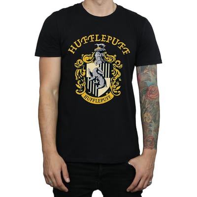 Harry Potter Heren Hufflepuff Katoenen T-Shirt (Zwart)