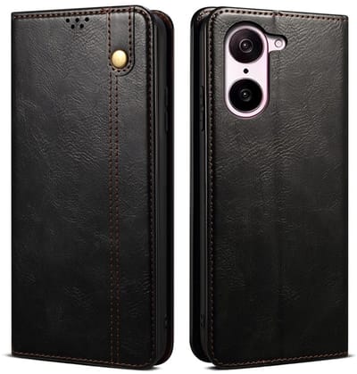 Coverup Hoesje - Geschikt voor OnePlus Nord CE5 Hoesje - Coverup Premium Classic Book Case - Zwart