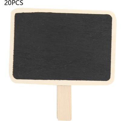 Lot de 50 mini pinces pour tableau noir, étiquettes pour plantes, outil de marquage pour tableau à messages en bois, pour la maison et le bureau, carré
