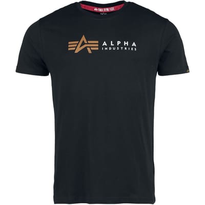 Alpha Industries T-shirt - Alpha Label T-Shirt - M tot XXL - voor Mannen - zwart