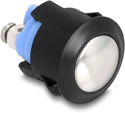 Delock Push Button for Installation 16 mm 2 x Screw Terminal actuator domed plastic snap in assembly