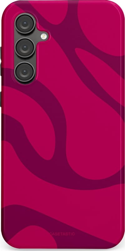 Casetastic hoesje geschikt voor Samsung Galaxy S23 FE - Dubbellaagse bescherming - Violet Paarse Golven - Fashion Case - Roze