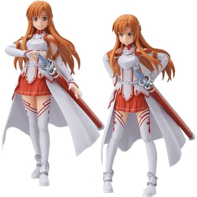 14Cm Staand Model Verwisselbaar Gezicht Pvc Cadeau Poppen Speelgoed Voor Kinderen Sword Art Online Actiefiguur Yuuki Asuna Vechtende Vorm With box