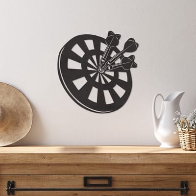 Wanddecoratie Darts - Muurdecoratie Darts - Muurdecoratie Hout - Wanddecoratie Hout - Muurdecoratie Woonkamer - Wanddecoratie Woonkamer - Wanddecoratie Industrieel - Wanddecoratie Darten - Home Decor - Wall Line Art - 29.5 x 29 cm
